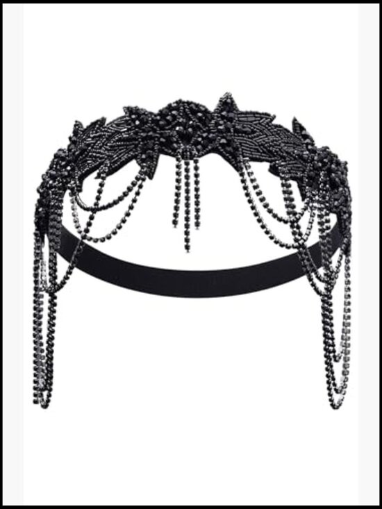 Vintage Flapper Headpiece Roaring 20s Chain Headband Gatsby Rhinestone Hair
